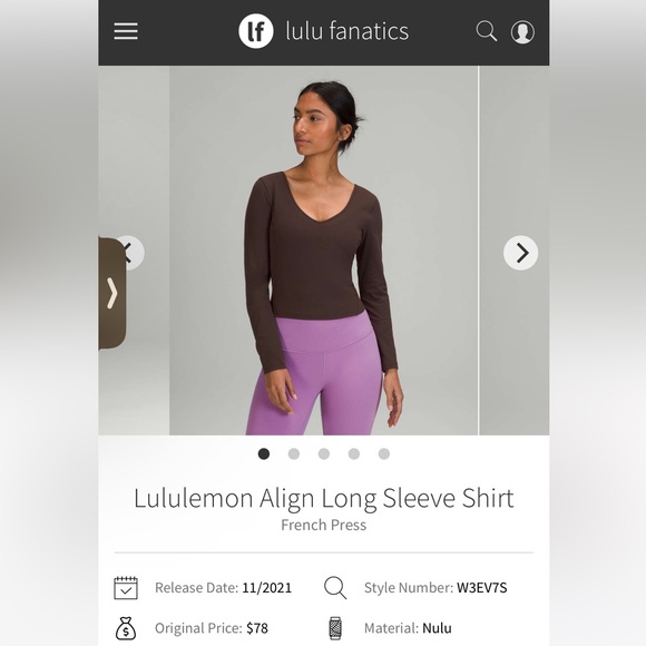 Lululemon align long sleeve NWT French Press - Picture 1 of 9